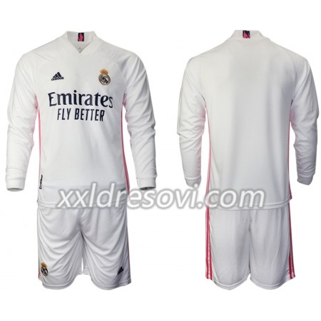 Real Madrid Domaći Dječji Komplet Dresovi za Nogomet 2020-2021 Dugim Rukavima (+ kratke hlače)